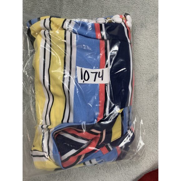 Rafaella XL Multicolor Striped Sleeveless Dress With Beaded Neckline - Picture 8 of 8